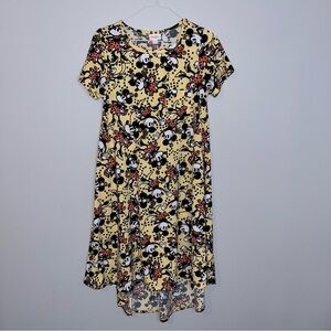 LuLaRoe Asymmetrical Minnie Mouse Dress - Black, Cream, Pink XS